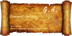 Gansel Arika névjegykártya